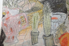 (Ref - 6: JJ3) Still Life with Pink Jug, pencil and pastel on paper, 34 x 33 cms, £235, framed