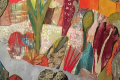 (Ref - 26: JJ11) Leura  Riverside, collage on paper, 63 x 63 cms, £325, framed