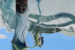 (Ref - 27: MS10) BURANO – CANAL REFLECTIONS, Oil on Canvas, 50 x 50 deep edged canvas, £525
