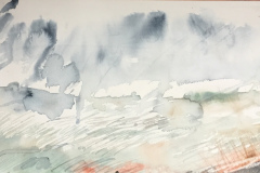 Pale Sky, Hazel Barron-Cooper, Watercolour, 28cms x 76cms, £220, HBC21