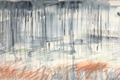 Rain and Land 1, Hazel Barron-Cooper, Watercolour, 76cms x 28cms, £120, HBC 19