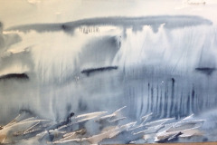 Cascading Sky, Hazel Barron-Cooper, Watercolour, 65cms, x 131cms, £700, HBC12