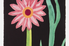Pink Gerbera with Statice and VariegatedHolly Leaf [052-01