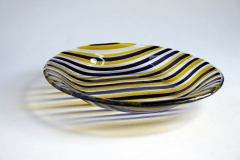 Africa: Bullseye glass slumped bowl 30 x 30 cm