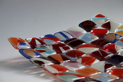 Mosaic slump: Bullseye glass 30 x 30 cm