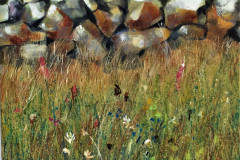 Title: Boundary Dyke - Type: Mixed media, canvas, white wood frame - Size: 650x620 including frame - Ref: ART4J/F - Cost: £232 Gallery, £68 Foodbank