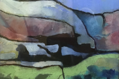 Title: Blue Hill - Type: Oil, black frame, glass - Size: 330x330 including frame - Ref,: ART14J/F - Cost: £112 Gallery, £38 Foodbank