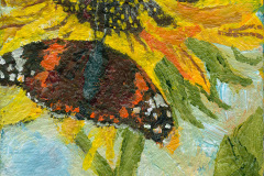 Christina Mingard 'Ah Sunflower', 10 x 10 cm, glazed, acrylic, framed, £165