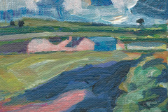 Christina Mingard 'Distant Farmhouse', 10 x 10 cm, glazed, acrylic, framed, £175