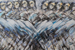 Sue Malkin 'Swan Lake', Graphite, acrylic metallic pigments, 43x33cms, £180